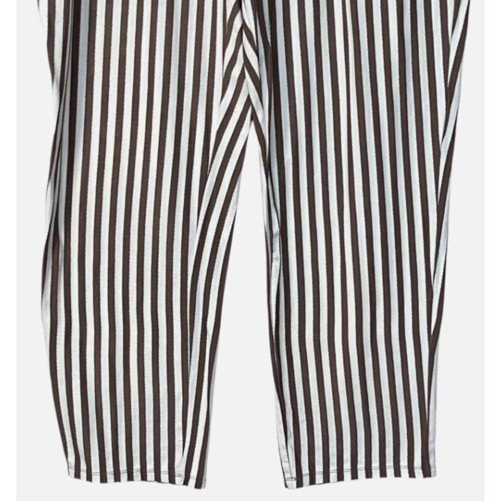AnyBody Brown White Vertical Striped Loungewear Pants XL A393062 Relaxed Fit - Picture 7 of 11